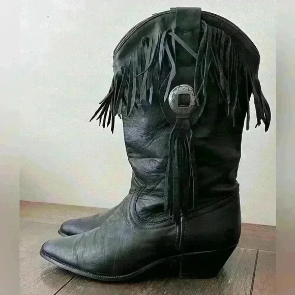 Vintage Acme Fringe Western Boots Made in Mexico Womens size 5 - Picture 6 of 10